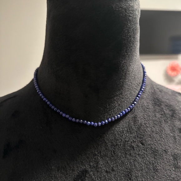 Dark blue beaded necklace - Picture 1 of 4